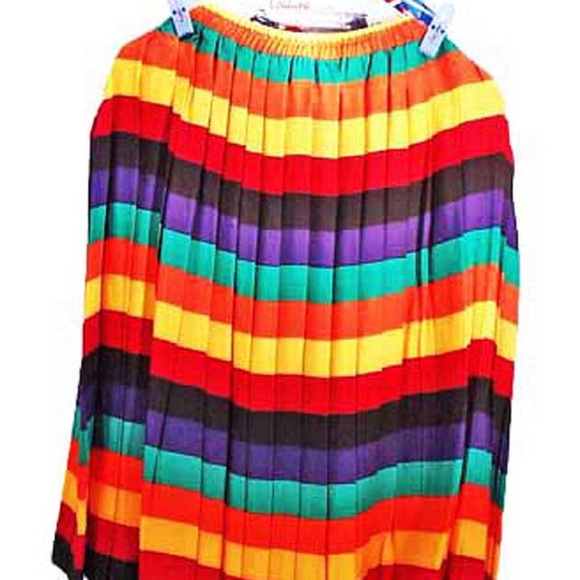 SUIT, SKIRT/JACKET, PLUS 20 ½, MULTICOLOUR STRIPES, PLEATED SKIRT, JACKET WITH - Picture 1 of 7